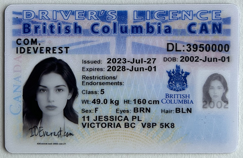 British Columbia fake ID